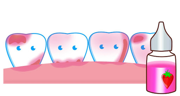 染め出し液で汚れを染め出しているイメージイラスト